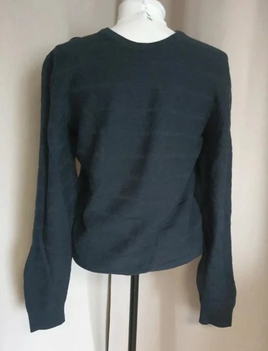 Pull fin bleu marine à manches longues homme XL